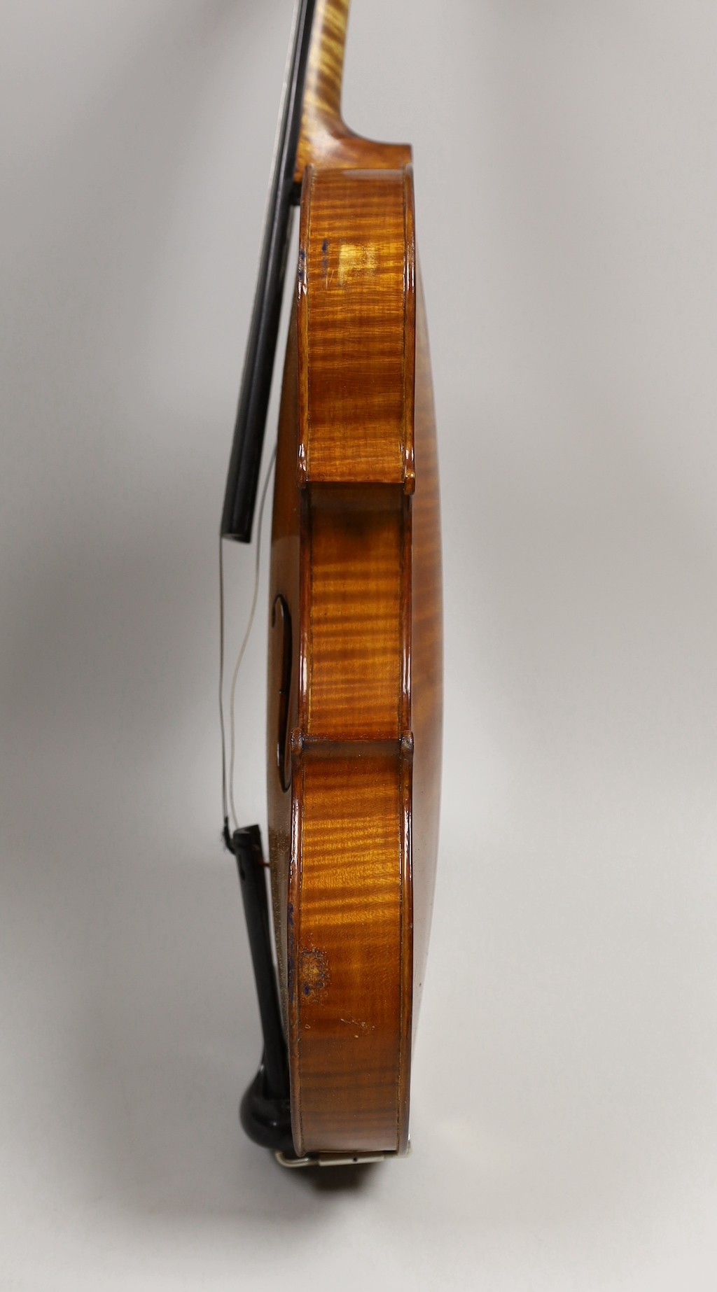 A violin, labelled Luigi Salsedo, with two bows, in case